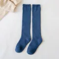 Dicke Wintersocken Strick Wadenstrümpfe in Dunkelblau, bequemer Frotteebaumwollstoff. - Einheitsgröße / 07 Denimblau