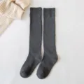 Damen dunklegraue Kniestruempfe dicke Winter warme Baumwoll lange Socken Freizeit Mode - Einheitsgröße / 09 Dunkelgrau