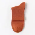 Calcetines casual de hombre de algodón liso, variante terracota, calcetín veraniego. - Talla única / Naranja