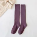 Dicke gefütterte Damen Wintersocken aus Strick, bequeme einfarbige warme Thermosocken. - Einheitsgröße / 11 Violett