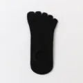 Women's black five-toe socks shallow boat socks breathable yoga sports short socks - One Size / Black 01