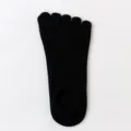 Hombres calcetines de cinco dedos negro corte bajo transpirables deportivos invisibles - Talla única / Negro 01