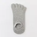 Womens grey five toe socks shallow mouth low cut split toe yoga athletic invisible socks - One Size / 03 Light Grey