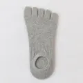 Calcetines de cinco dedos grises hombre, invisibles bajos transpirables para verano. - Talla única / 03 Gris Claro