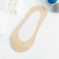 Women silicone no show socks summer shallow mouth solid color JK uniform short socks - One Size / 02 Light Nude