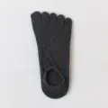 Calcetines de cinco dedos para hombre gris oscuro corte bajo transpirables deportivos de verano. - Talla única / Gris Oscuro
