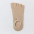 Calcetines de cinco dedos hombre kaki escotados transpirables verano finos deporte - Talla única / Caqui