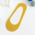 Chaussettes invisibles femme jaunes unies, socquettes basses en silicone pour l'été. - Taille unique / 07 Jaune Gingembre