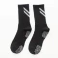 Calcetines deportivos antideslizantes negros hombre con puntos y rayas para running fitness - Talla única / Negro