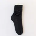 Dark grey ribbed slouch socks for women, cozy casual daily wear breathable knitwear. - One Size / Dark Gray Style 03