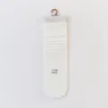 Women white stacking tube socks, solid color comfortable cotton casual long socks variant. - One Size / Milky White