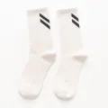 Calcetines deportivos antideslizantes para hombre con rayas dobles y suela de silicona - Talla única / Blanco