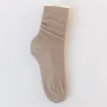 Women's casual ribbed slouch socks solid color breathable cotton mid-tube fashion hosiery - One Size / 04 Light Khaki