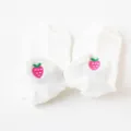 White women short socks with cute pink strawberry embroidery sweet style ankle socks variant - One Size / Strawberry