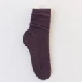 Calze a coste in tinta unita da donna, elegante viola scuro casual molto di tendenza. - Taglia unica / 09 Viola