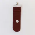 Winter Japanese style stacking socks for women solid color breathable thin crew socks new - One Size / 10 Reddish Brown