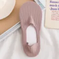 Donne colore unito maglia cotone calzini invisibili rosa taglio basso casual comodi - Taglia unica / 07 Rosa viola