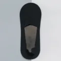 Men's solid black low-cut invisible liner socks, breathable minimalist style daily wear. - One Size / Pattern 04 Black