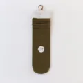 Solid color slouch socks for women, thin long mid-tube hosiery with comfortable loose top. - One Size / 13 Dark Army Green