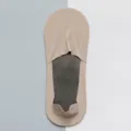 Men's nude invisible boat socks, comfortable low-cut cotton blend casual spring summer sock style. - One Size / Khaki