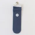 Solid color slouch socks, grey-blue women's mid-tube thin roll-edge maternity socks variant - One Size / 14 Denim Blue