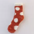 Cozy coral fleece winter socks for women, thick warm fuzzy polka dot floor socks daily. - One Size / 13 Polka Dot Orange