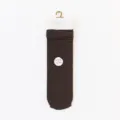 Women solid color stacking socks dark brown casual mid tube socks with hanging card - One Size / 15 Dark Coffee