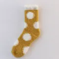 Women fuzzy coral fleece warm winter socks with cute white polka dots, soft and cozy. - One Size / 15 Polka Dot Ginger Yellow