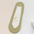 Summer thin ice silk low-cut boat socks for women, solid color invisible shallow socks. - One Size / Type 18V - Army Green