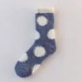 Blue Polka Dot Fluffy Coral Fleece Socks Cozy Winter Thickened Warm Socks Variant - One Size / 18 Polka Dot Denim Blue