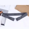 Cinturon elastico sin hebilla para mujer, comodo cinturon invisible stretch para vaqueros. - Gris humo denim + hebilla central