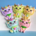 Cute cartoon dragon resin charms, colorful flatback cabochons for DIY crafts and phone cases. - Mixed Styles