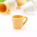 Miniature yellow dollhouse coffee cup close-up, perfect for micro food play and scenes. - 5 Pieces / Orange