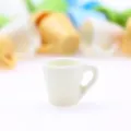 Miniature dollhouse white ceramic coffee cup macro photography cute food play scene toy - 5 Pieces / White