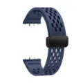 Silicone watch strap for Samsung Galaxy Fit3 breathable holes magnetic folding clasp blue - Original Blue