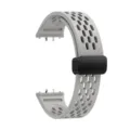 Silicone replacement strap for Samsung Galaxy Fit3 breathable grey band with magnetic buckle - Gray