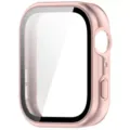 Roségoud smartwatch beschermhoesje met geïntegreerd gehard glas voor optimale dagelijkse. - Huawei Fit 5 hoesje met geïntegreerde screenprotector / Mat Roze