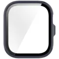 Smartwatch protective case with tempered glass screen protector, durable PC frame. - HW-Fit5Pro Case and Screen Protector 2-in-1 / Black