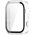 Detail van transparante smartwatch beschermhoes met geïntegreerd gehard glas. - Huawei Fit 5 hoesje met geïntegreerde screenprotector / Transparant