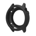 Silicone watch protective case for Huawei GT Runner, shockproof black bumper cover detail view. - Black