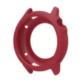 Red silicone protective watch case detail, durable shockproof bumper for sport smartwatch. - Burgundy
