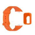 Cinturino di ricambio per smartwatch in silicone arancione e custodia protettiva dettaglio - Arancione