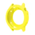 Bright yellow silicone protective case for smart sports watch, anti-drop bumper accessory. - Yellow