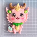 Dije de resina de dragón rosa, ideal para funda DIY, pinzas de cabello y accesorios artesanales. - Rosa