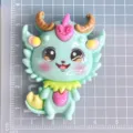 Dije de dragón de resina lindo para funda de teléfono DIY pinza de pelo decoración detalle - Azul