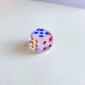 Colorful acrylic resin dice charm for DIY phone case and craft decoration projects. - Clear White