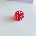 Red translucent acrylic dice, glossy resin gaming piece and DIY craft material variant. - Red
