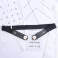 Black elastic stretch belt with cute daisy flower buckle, buckle-free design for women jeans. - Daisy Denim Black with Middle Buckle