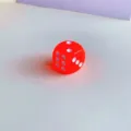 Red acrylic rounded dice variant, DIY resin accessory for phone case and pendant crafting. - Orange