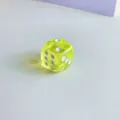 Translucent fluorescent yellow acrylic dice resin charm, colorful DIY phone case pendant. - Yellow